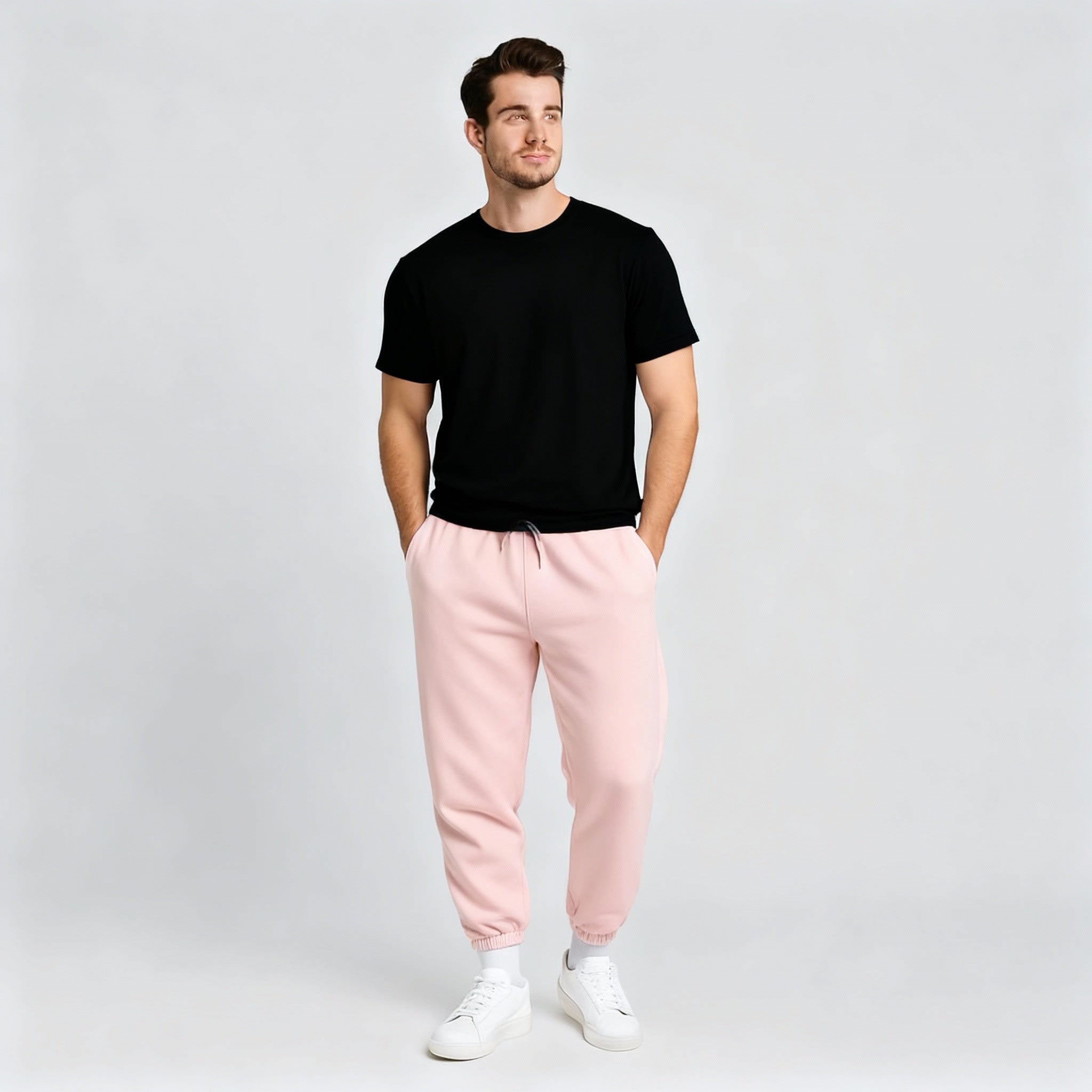 Happy Light Baby Pink Joggers Men