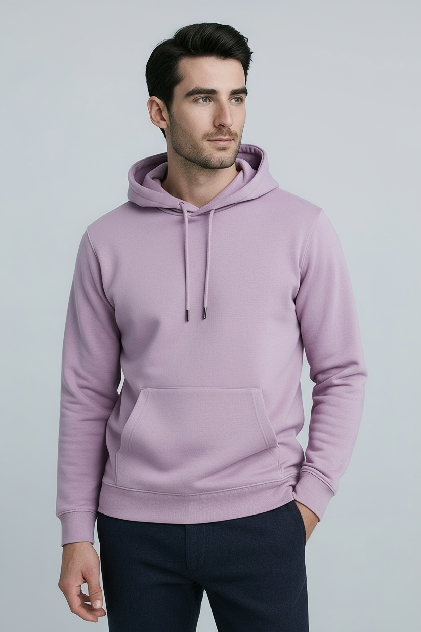Happy Mens Hoodie - Lavender