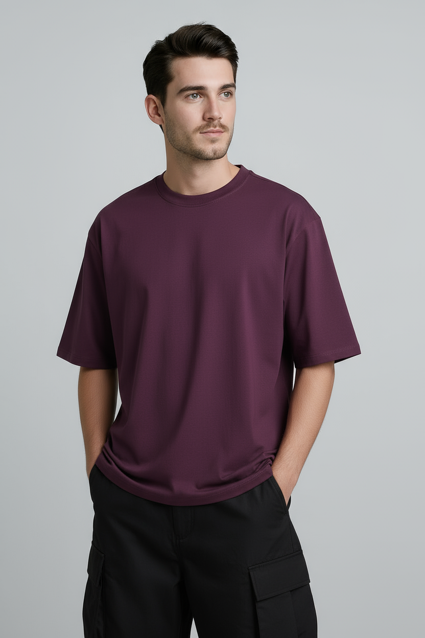 Happy Purple Oversized Classic Tshirt Men