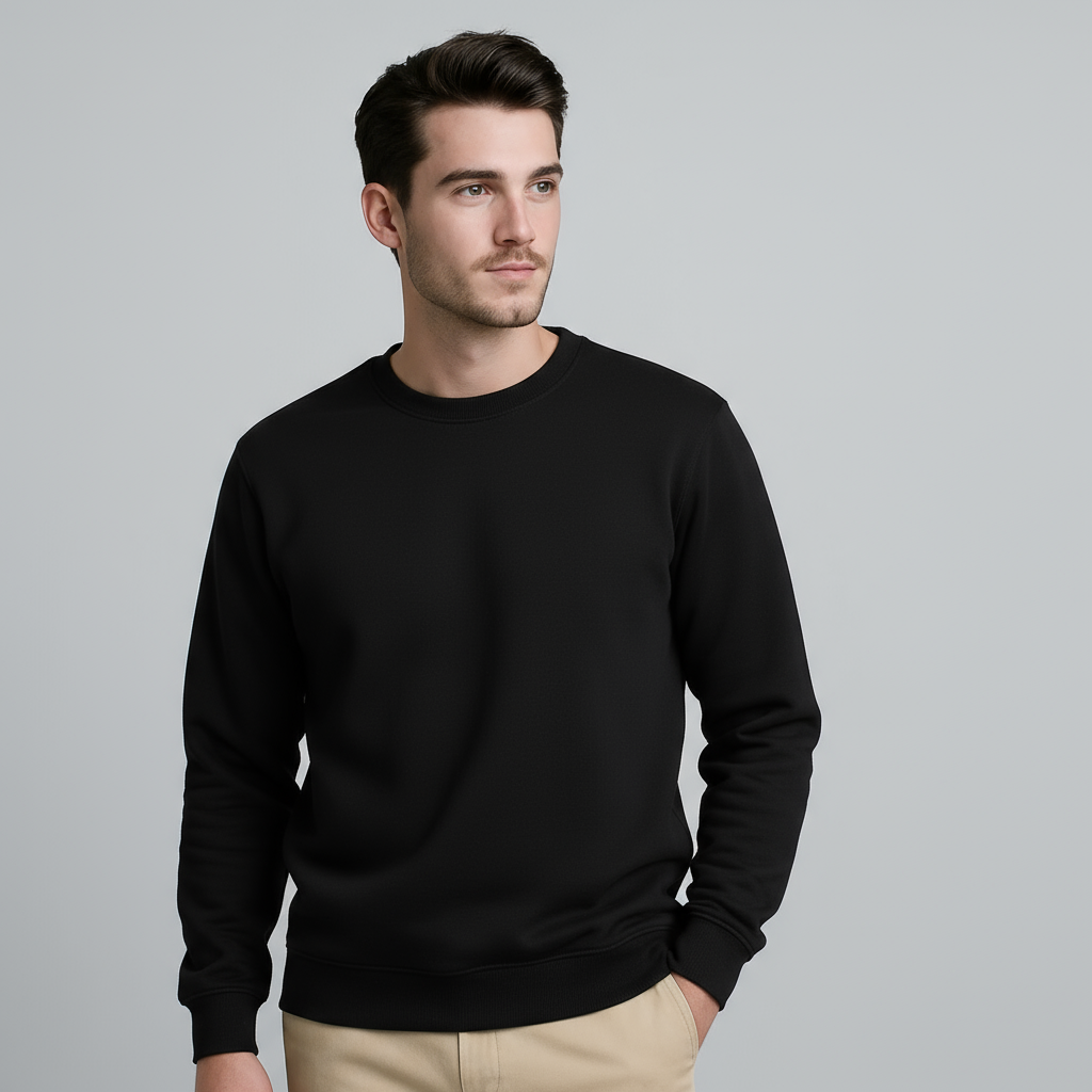 Happy Black Sweatshirt Men