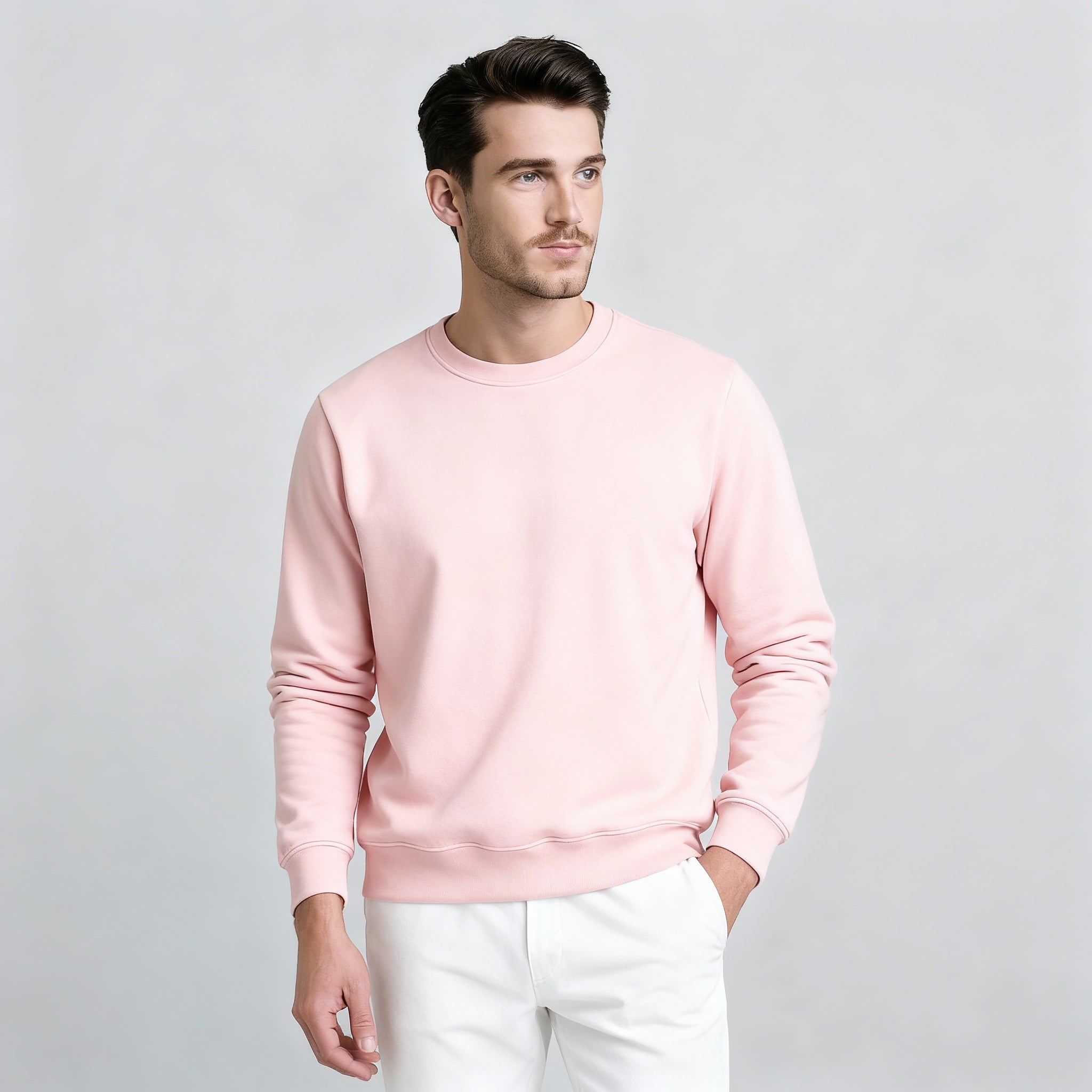 Happy Light Baby Pink Sweatshirt Men