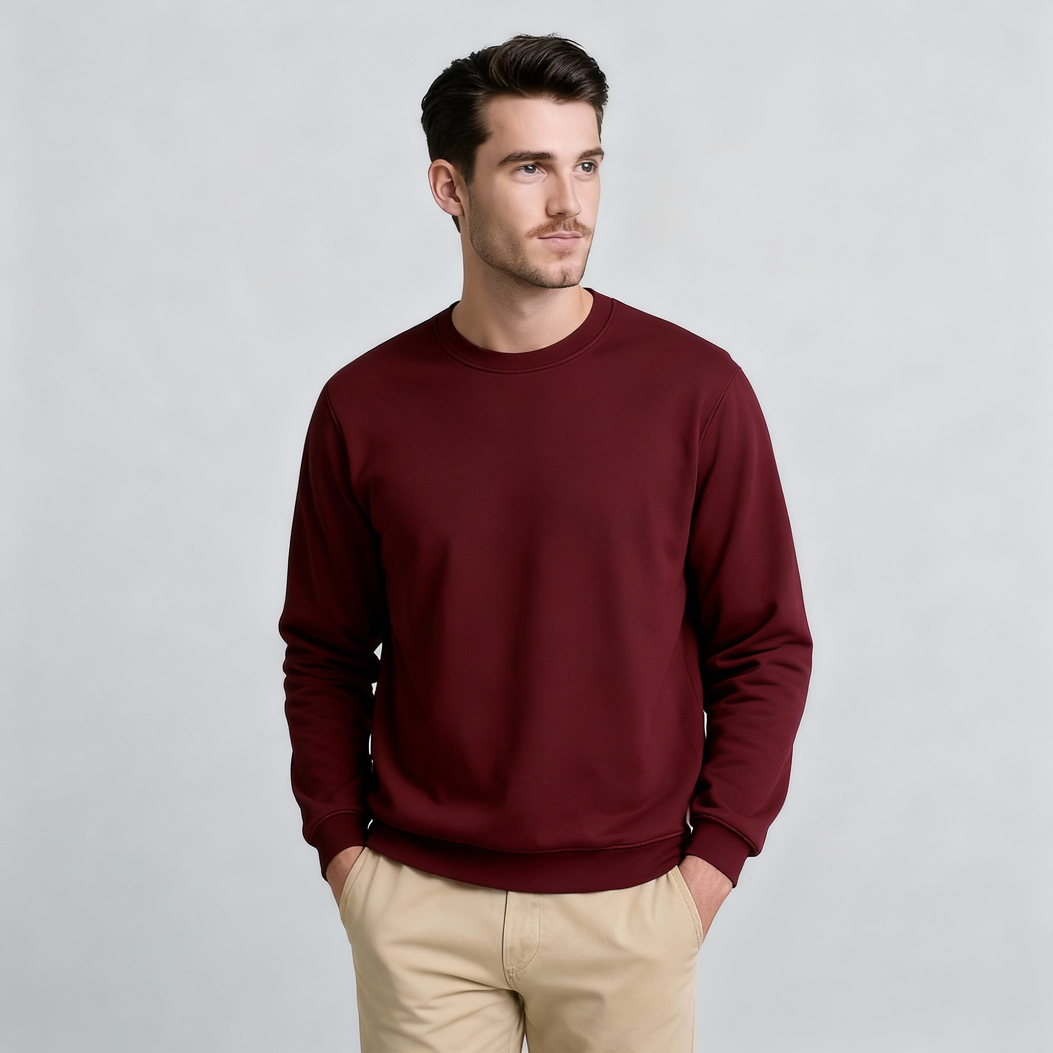 Happy Maroon Sweatshirt Men
