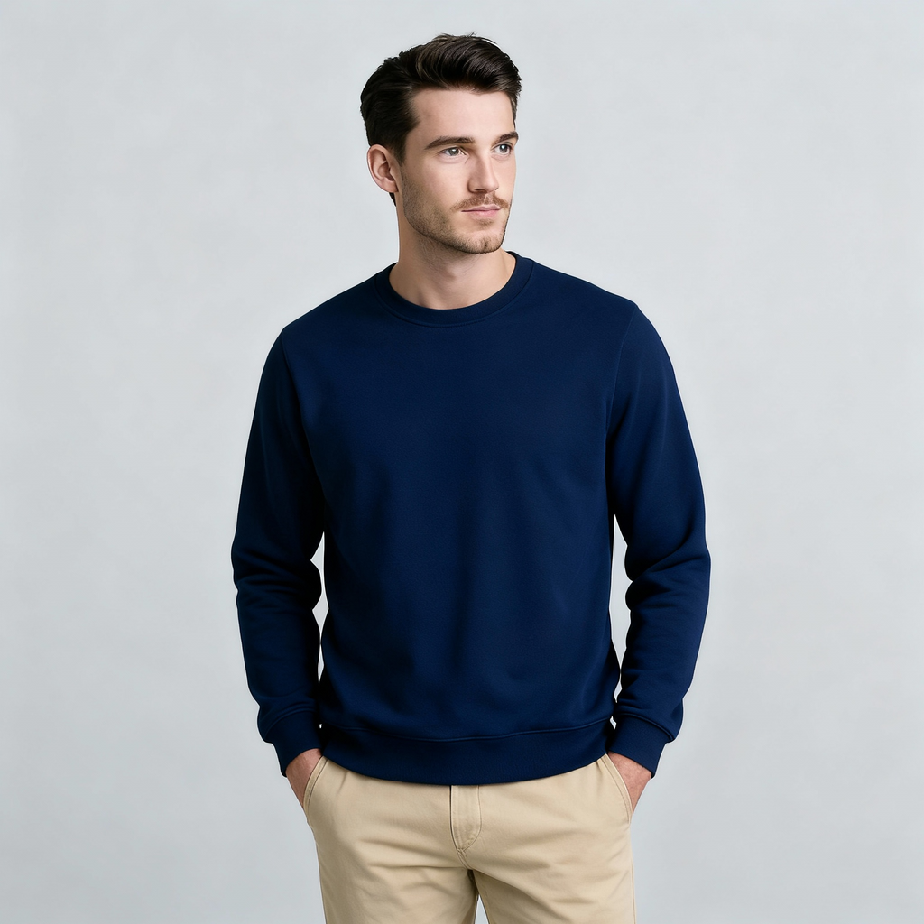 Happy Navy Blue Sweatshirt Men