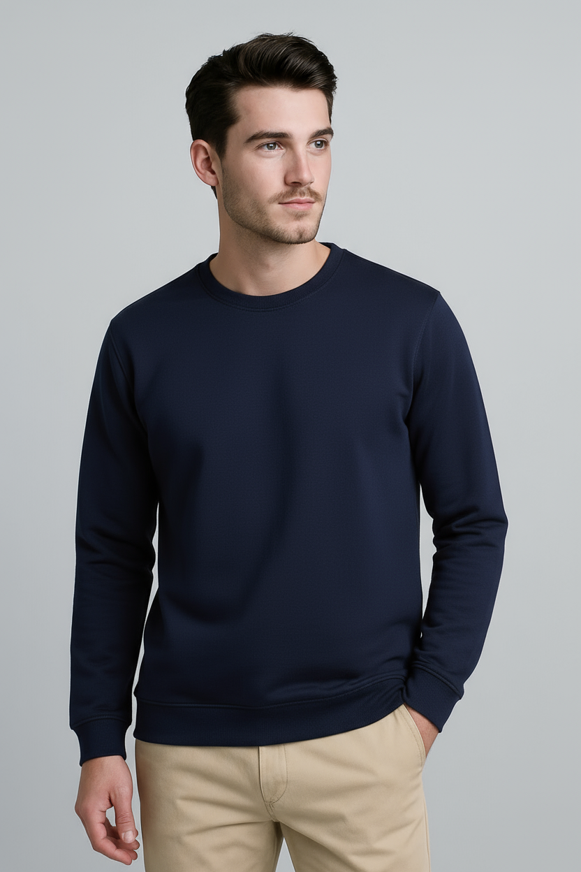 Happy Navy Blue Sweatshirt Men