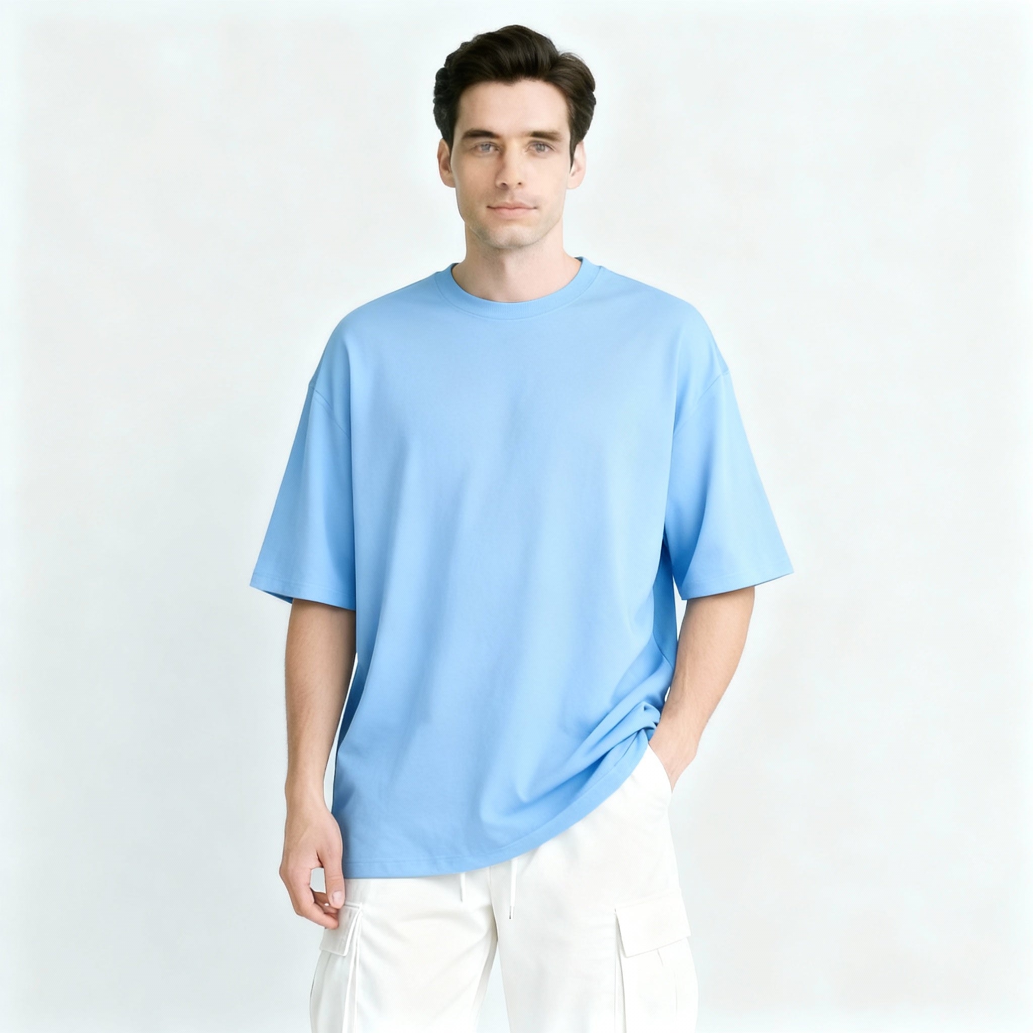Happy Baby Blue Terry Oversized Tee Men