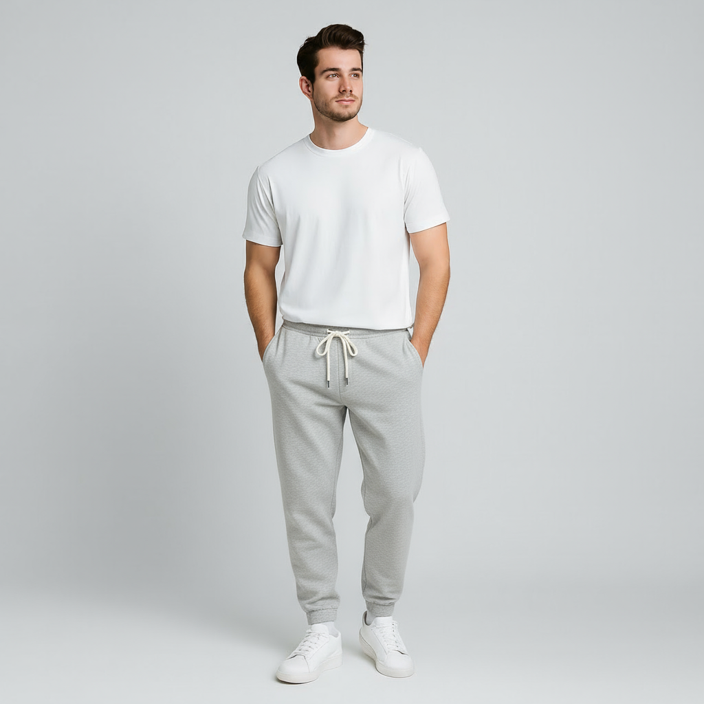 Happy Grey Melange Joggers Men