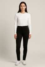 Happy White Full Sleeve Tshirt Women