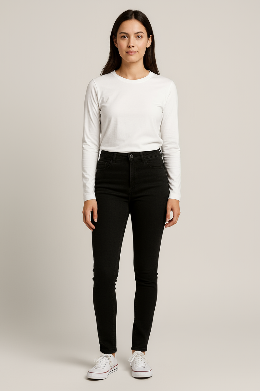 Happy White Full Sleeve Tshirt Women