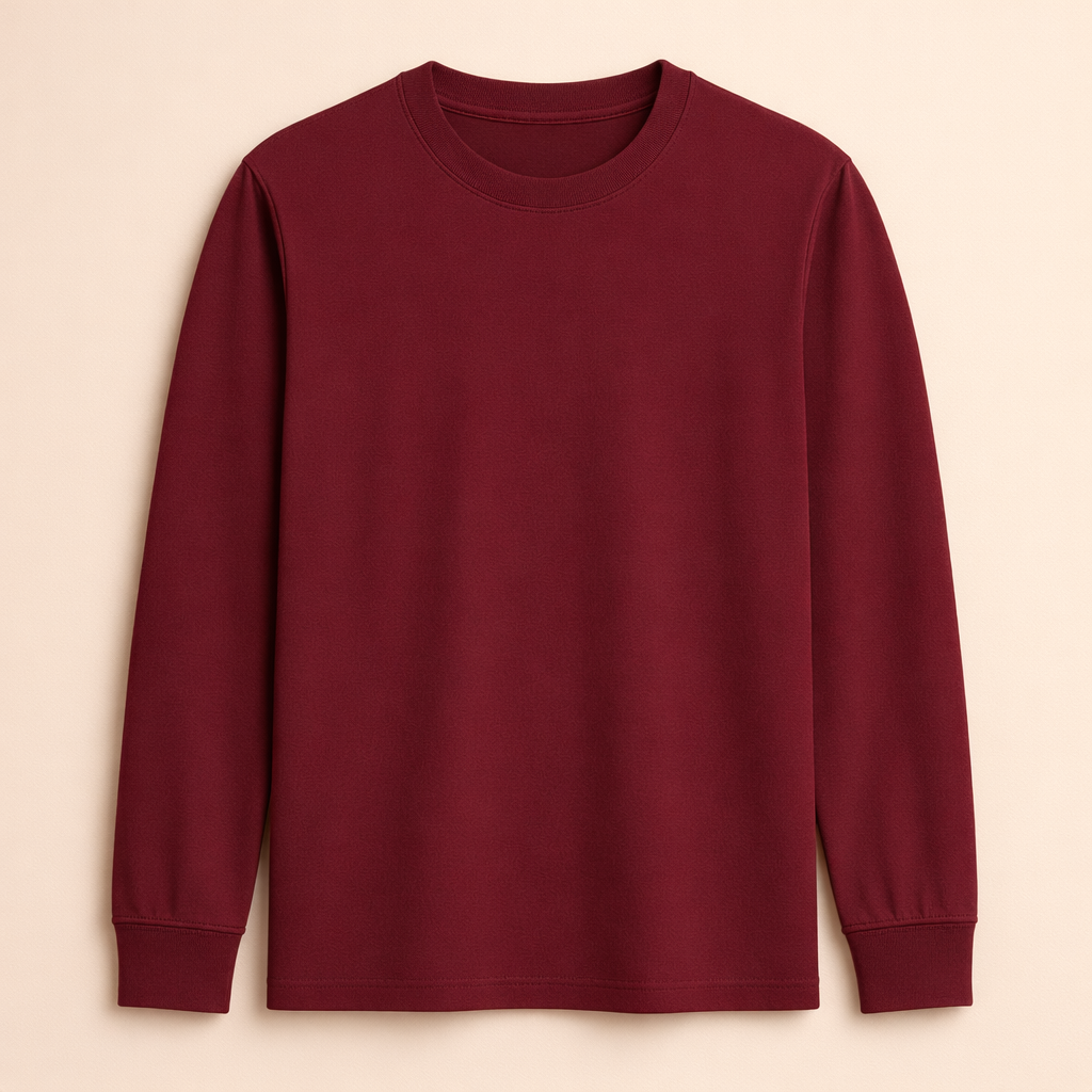 Happy Maroon Full Sleeve Tshirt