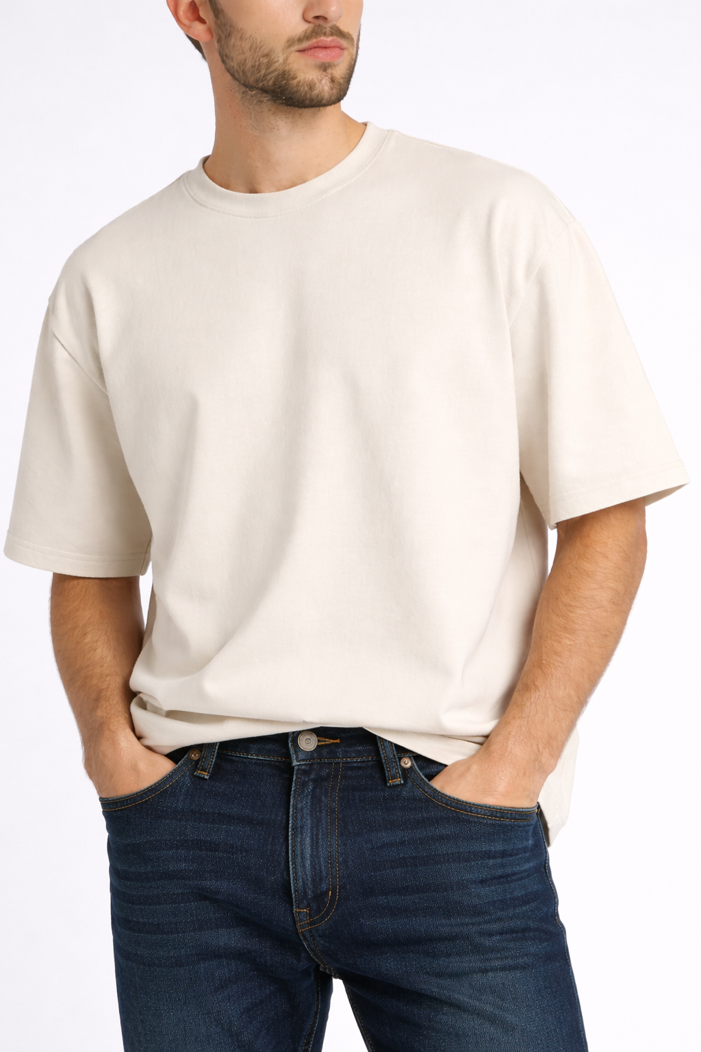 Happy Off White Terry Oversized Tee Men